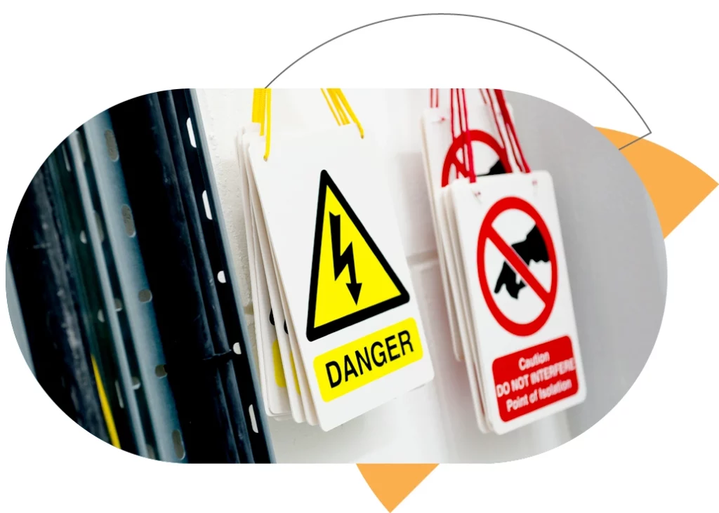 health and safety signs - danger & caution